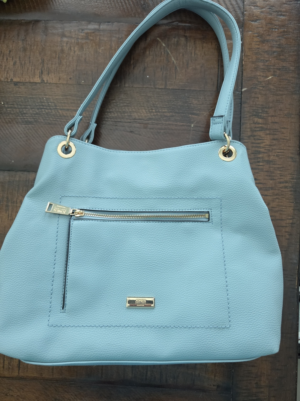 Jones New York Signature "Celeste 4-Poster" Shoulder Bag in the shade Blue Fog